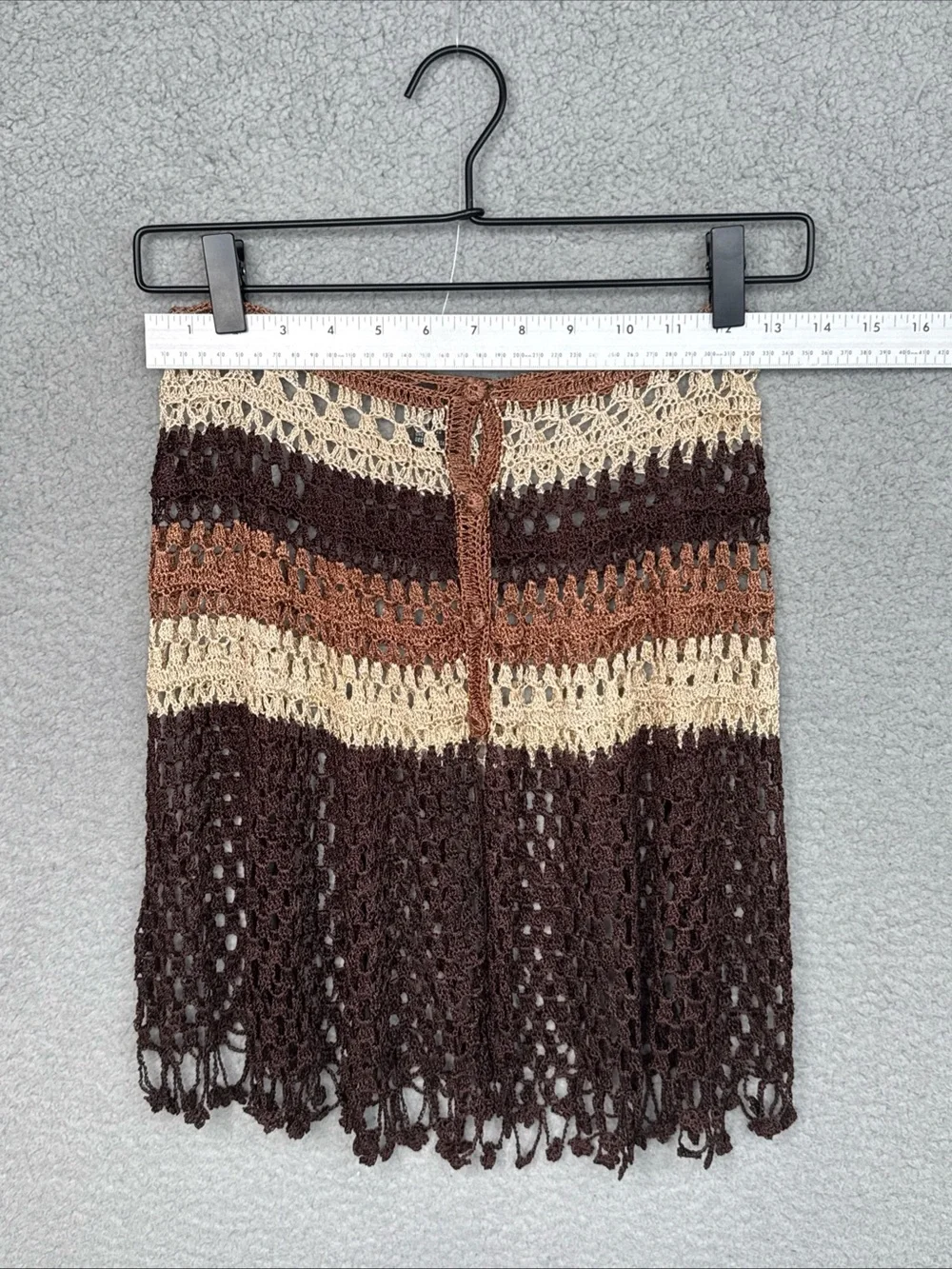 Cool Attitude Boho-Style Striped Crochet Mini Skirt/Swimsuit Cover Up OS /XS